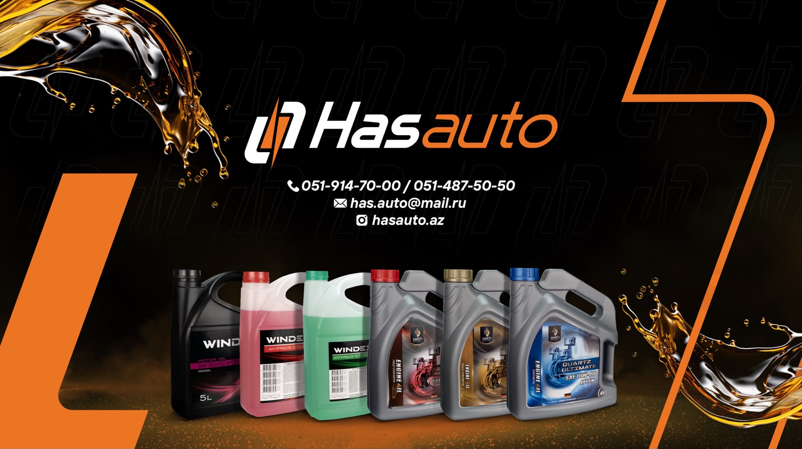 HasAuto WINDEX və ZEITH mühərrik yağları çeşidi